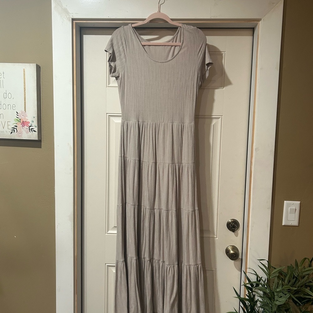 100% Cotton Tiered Gently Textured Maxi Dress
